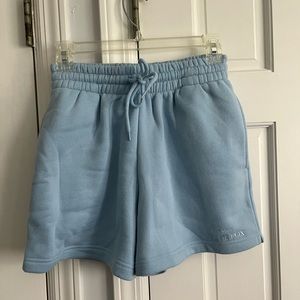White Fox Sweat Shorts- light blue, size XS, high rise